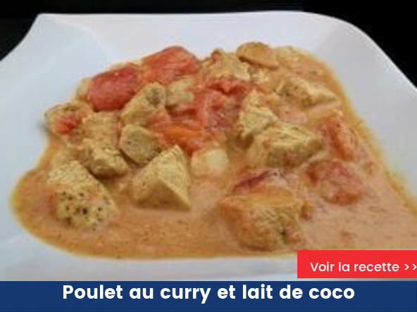 Poulet au curry et lait de coco